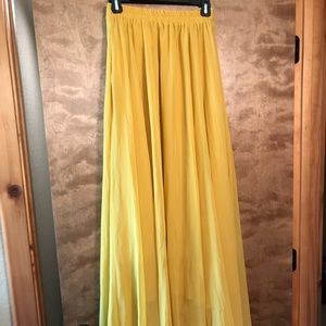 Chiffon mustard skirt xxl